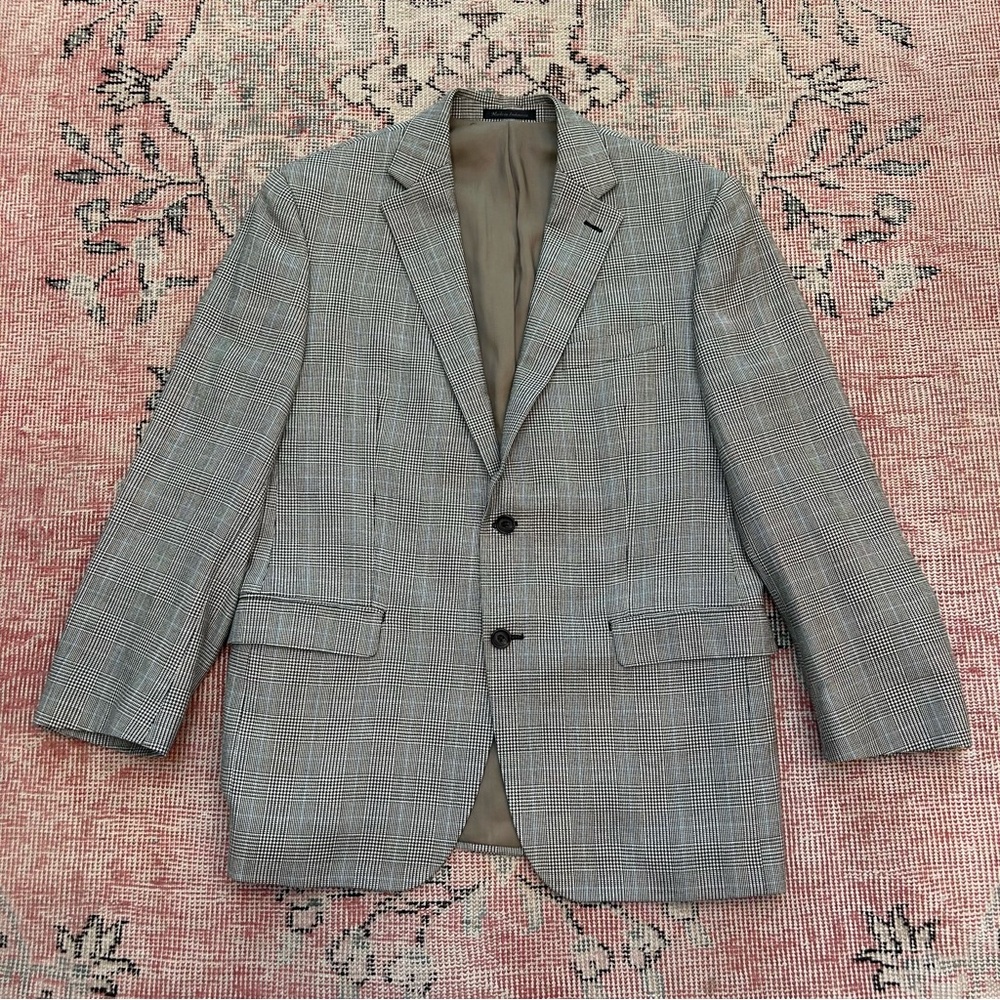 Lauren Ralph Lauren Mens 43R Gray Plaid Blazer Sport Coat Long